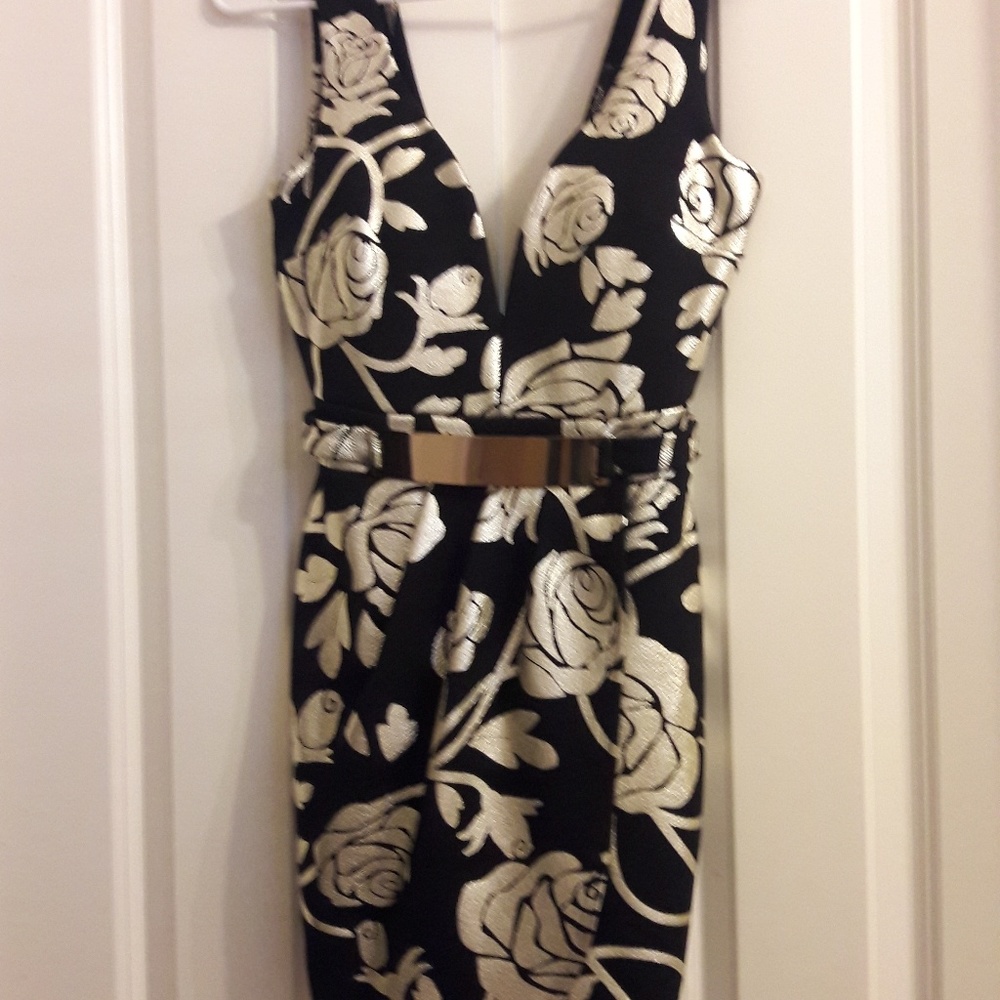 Black/Gold Bodycon Dress